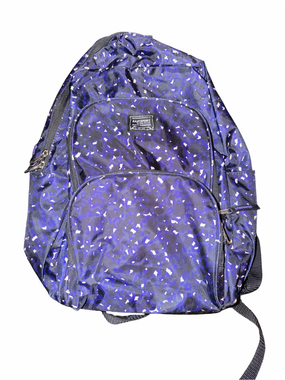Eastpak Blue Patterned Backpack with White Accents